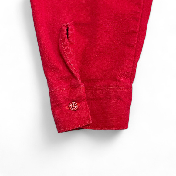 Vintage Five Brother Shirt Adult LARGE Red Flannel USA Union Made Barn Chore 80s - Picture 8 of 12